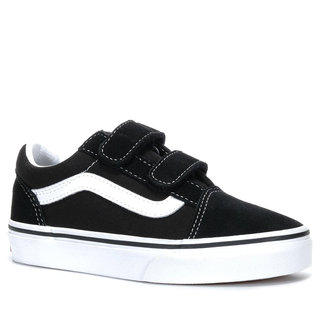 Vans Old Skool V Kids Black/White, 1 US, 11 US, 12 US, 13 US, 2 US, 3 US, bf, black, kids, shoes, vans, youth