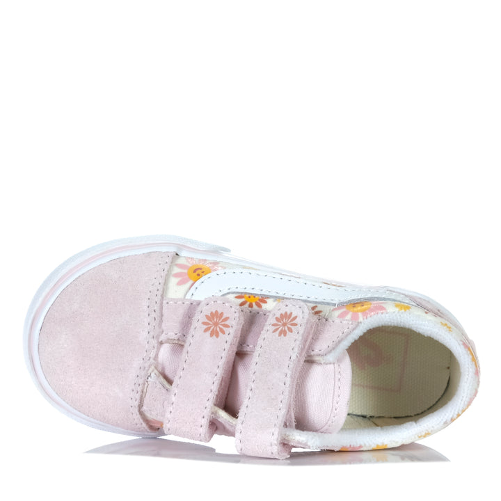 Vans Old Skool V Sunshine Flower Pastel Pink Toddler Shoes