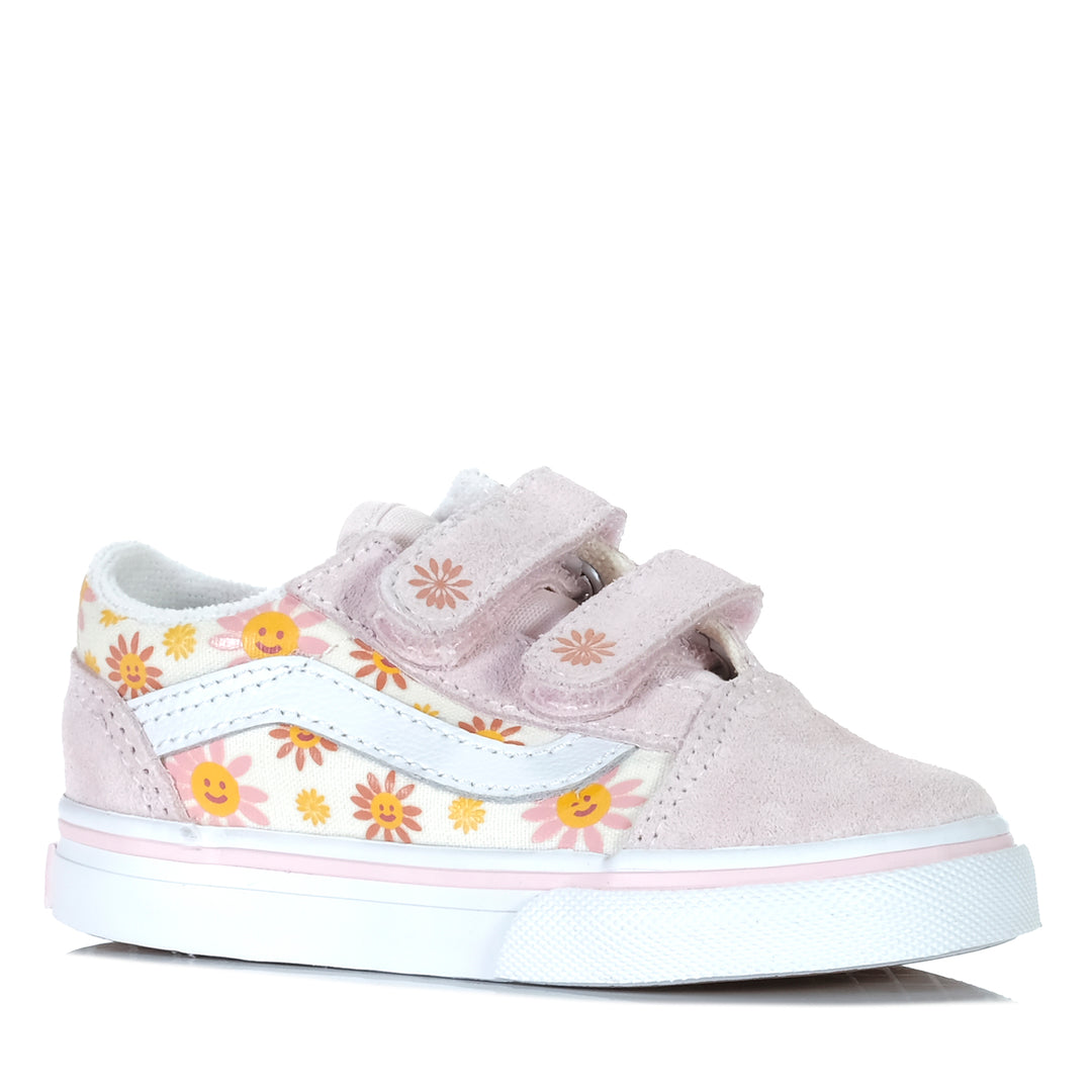 Vans Old Skool V Sunshine Flower Pastel Pink Toddler Shoes