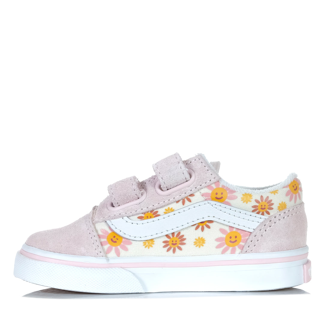 Vans Old Skool V Sunshine Flower Pastel Pink Toddler Shoes
