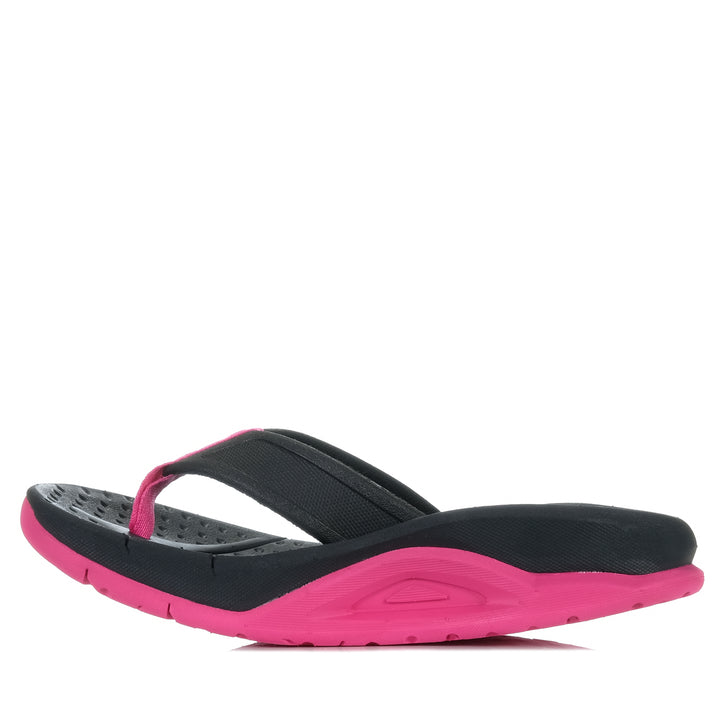 Velous Active Flip Black/Pink, Womens, black, flats, sandals, Velous, wide, womens