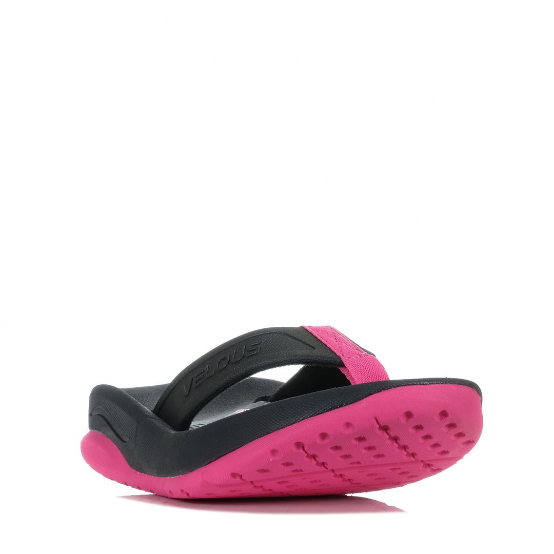 Velous Active Flip Black/Pink, Womens, black, flats, sandals, Velous, wide, womens