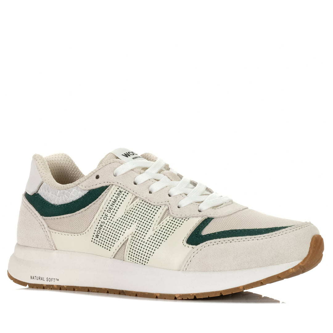 Woden Rigmor Blanc/Deep Forest, 37 EU, 38 EU, 39 EU, 40 EU, 41 EU, 42 EU, flats, low-tops, multi, shoes, sneakers, white, Woden, womens