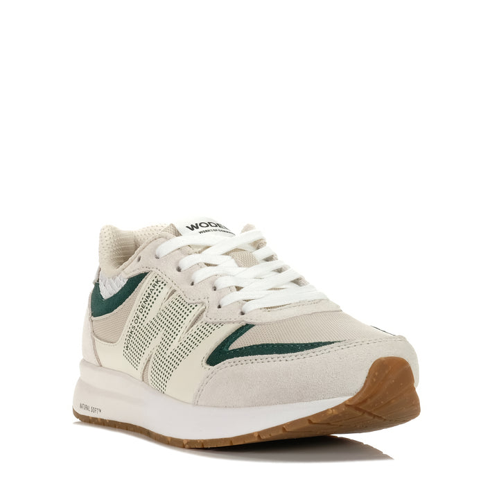 Woden Rigmor Blanc/Deep Forest, Womens, flats, low-tops, multi, shoes, sneakers, white, Woden, womens