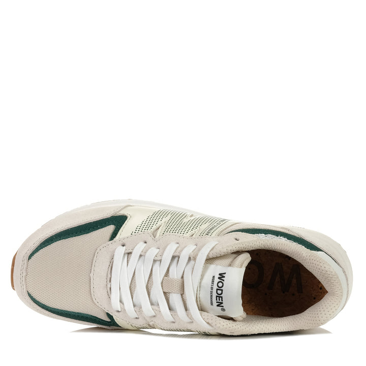 Woden Rigmor Blanc/Deep Forest, Womens, flats, low-tops, multi, shoes, sneakers, white, Woden, womens