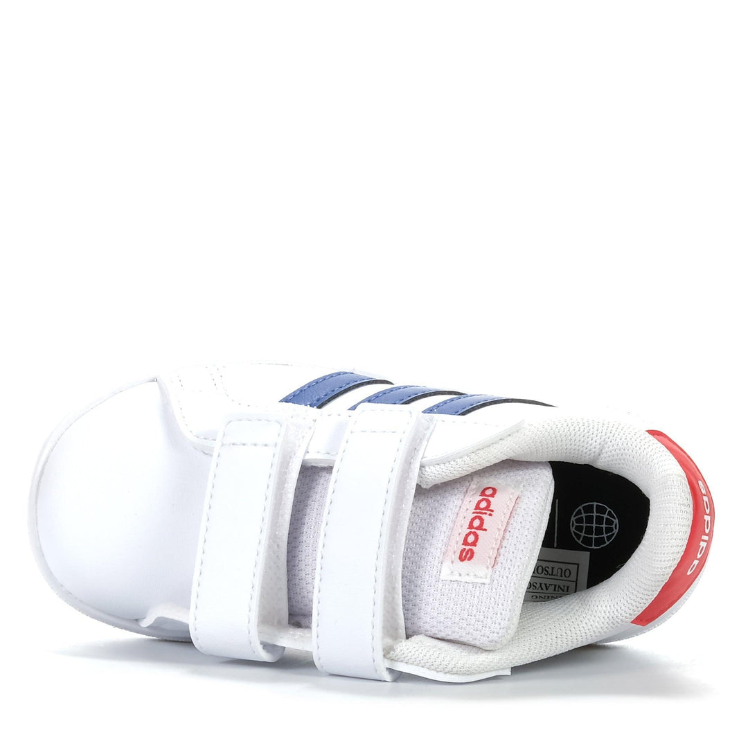 Adidas Grand Court 2.0 CF Infant White/Blue, 10 US, 5 US, 6 US, 7 US, 8 US, 9 US, adidas, kids, shoes, toddler, white