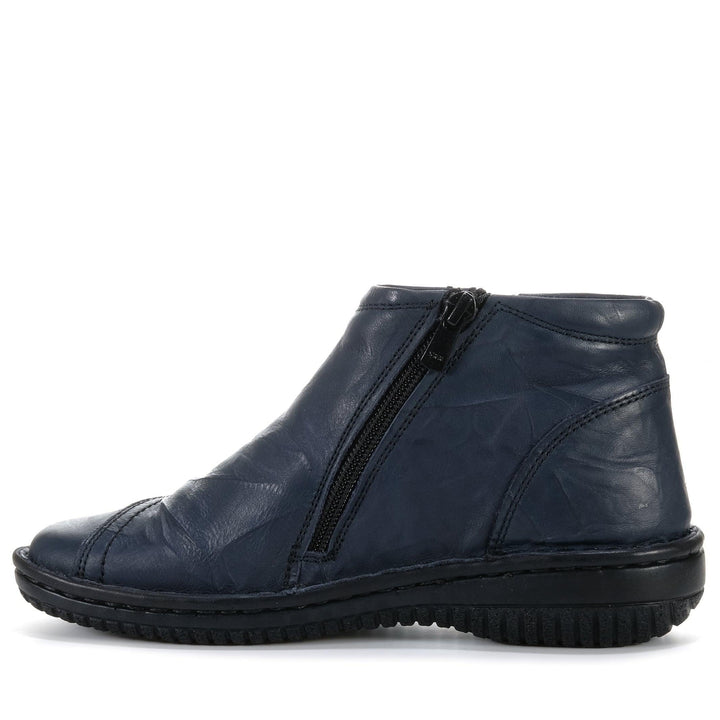 Cabello 5250-27 Navy Crinkle, 36 EU, 37 EU, 38 EU, 39 EU, 40 EU, 41 EU, 42 EU, 43 EU, ankle boots, boots, cabello, navy, womens