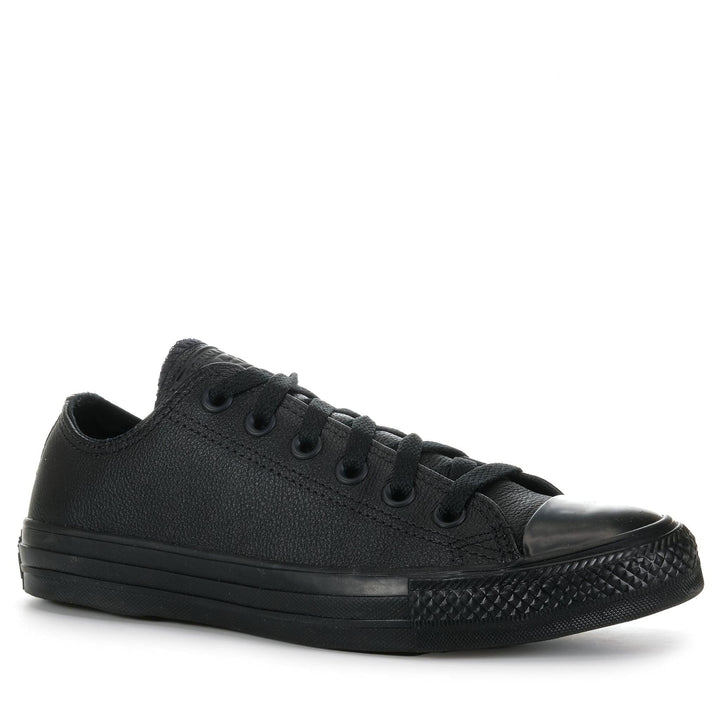 Converse Chuck Taylor All Star Leather Low Top Black Mono, 10 M / 12 W US, 11 M / 13 W US, 12 M / 14 W US, 13 M / 15 W US, 3 M / 5 W US, 4 M / 6 W US, 5 M / 7 W US, 6 M / 8 W US, 7 M / 9 W US, 8 M / 10 W US, 9 M / 11 W US, all star, bf, black, chuck taylor, converse, m, mens, unisex, w, womens