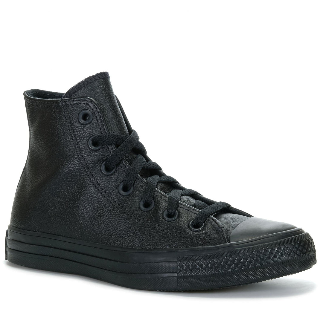 Converse CT All Star Leather High Top Black Mono, 10 M / 12 W US, 11 M / 13 W US, 12 M / 14 W US, 13 M / 15 W US, 3 M / 5 W US, 4 M / 6 W US, 6 M / 8 W US, 7 M / 9 W US, 8 M / 10 W US, 9 M / 11 W US, all star, BF, black, chuck taylor, converse, m, mens, sneakers, unisex, w, womens