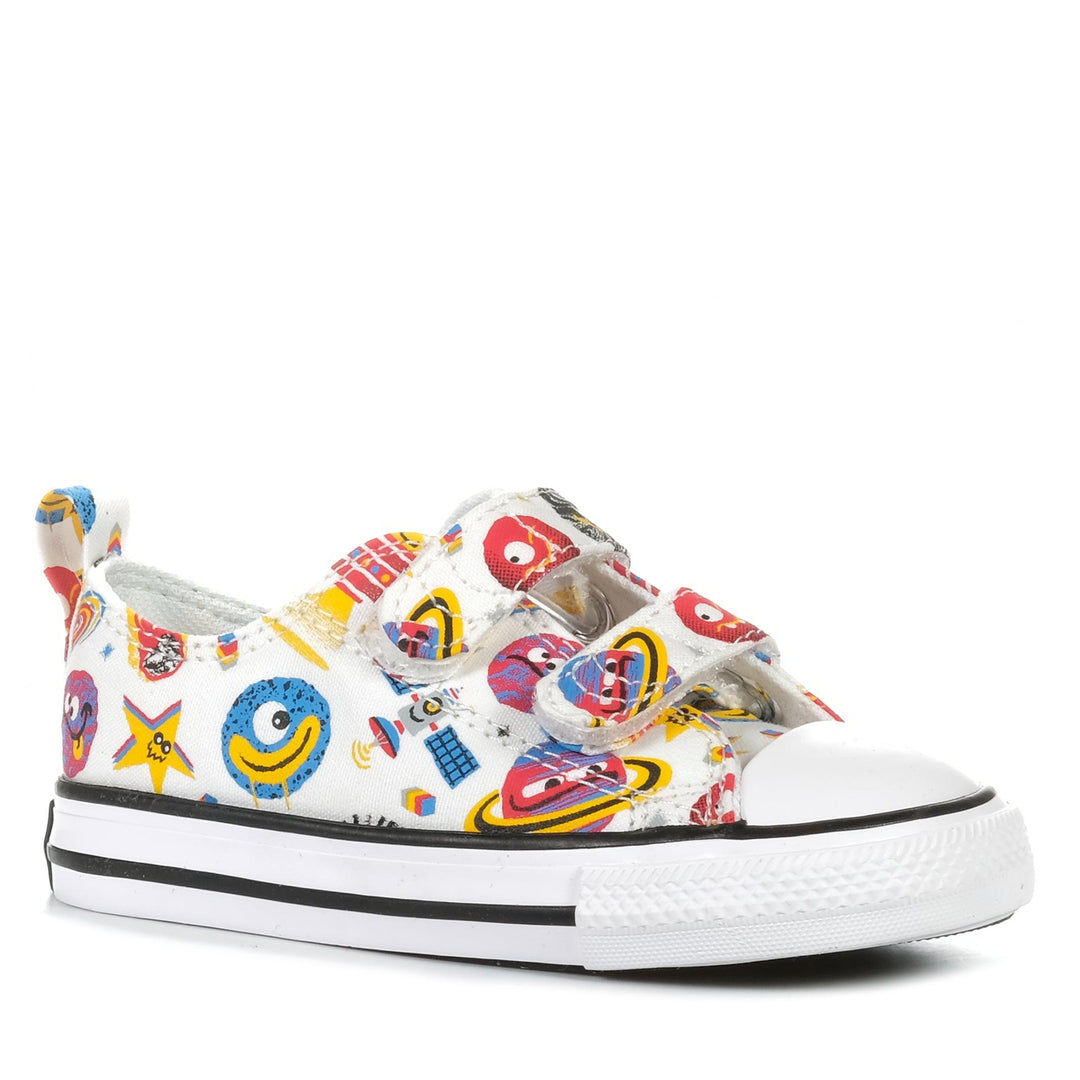 Converse CT Infant Space Cruiser 2V Low White, 10 US, 5 US, 6 US, 7 US, 8 US, 9 US, Converse, kids, multi, shoes, toddler, white
