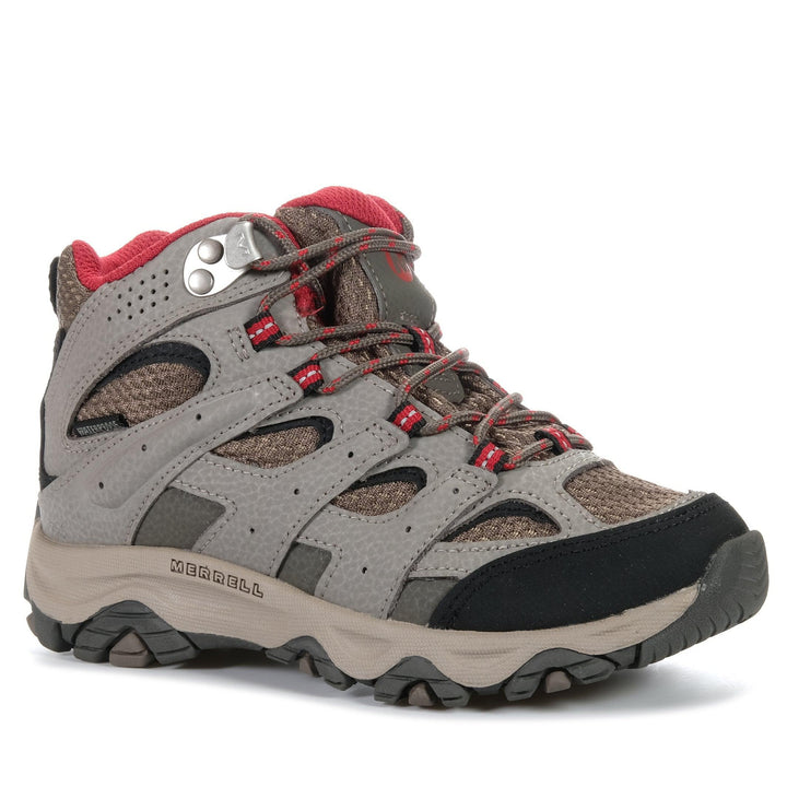 Merrell Moab 3 Mid Waterproof Kids Boulder Red, 1 US, 2 US, 3 US, 4 US, 5 US, 6 US, boots, brown, kids, merrell, multi, sports, youth