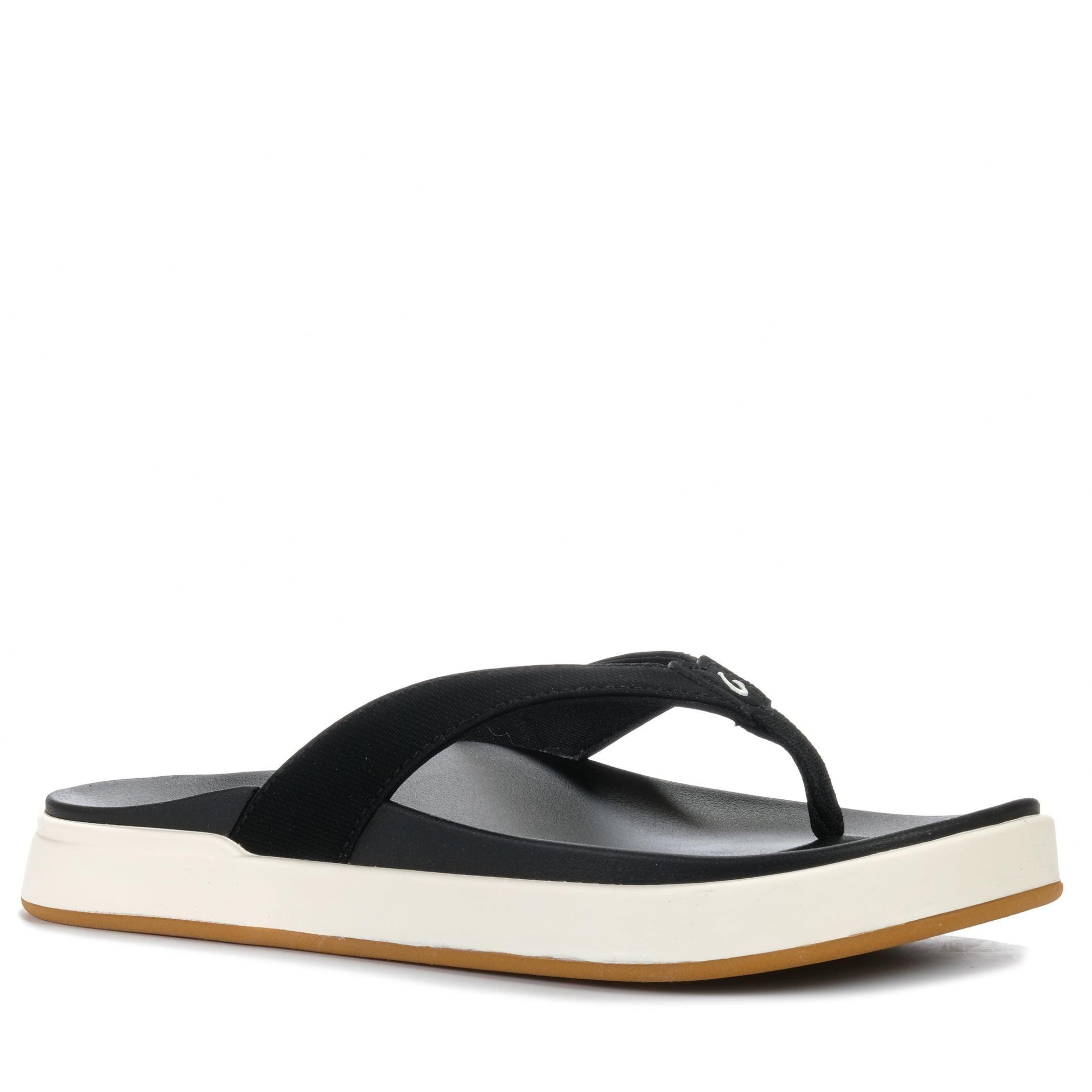 Olukai flip flops discount black