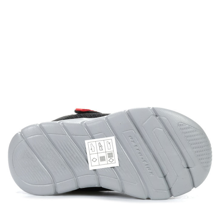 Skechers Comfy Flex - Ruzo 407303N Black/Red, 10 US, 5 US, 6 US, 7 US, 8 US, 9 US, black, kids, shoes, Skechers, toddler, velcro