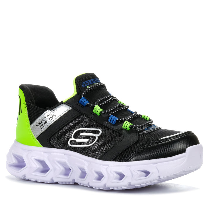 Skechers Hypno-Flash 2.0 - Odelux 403843L Black/Lime, 1 US, 11 US, 12 US, 13 US, 2 US, 3 US, black, kids, lights, shoes, Skechers, youth