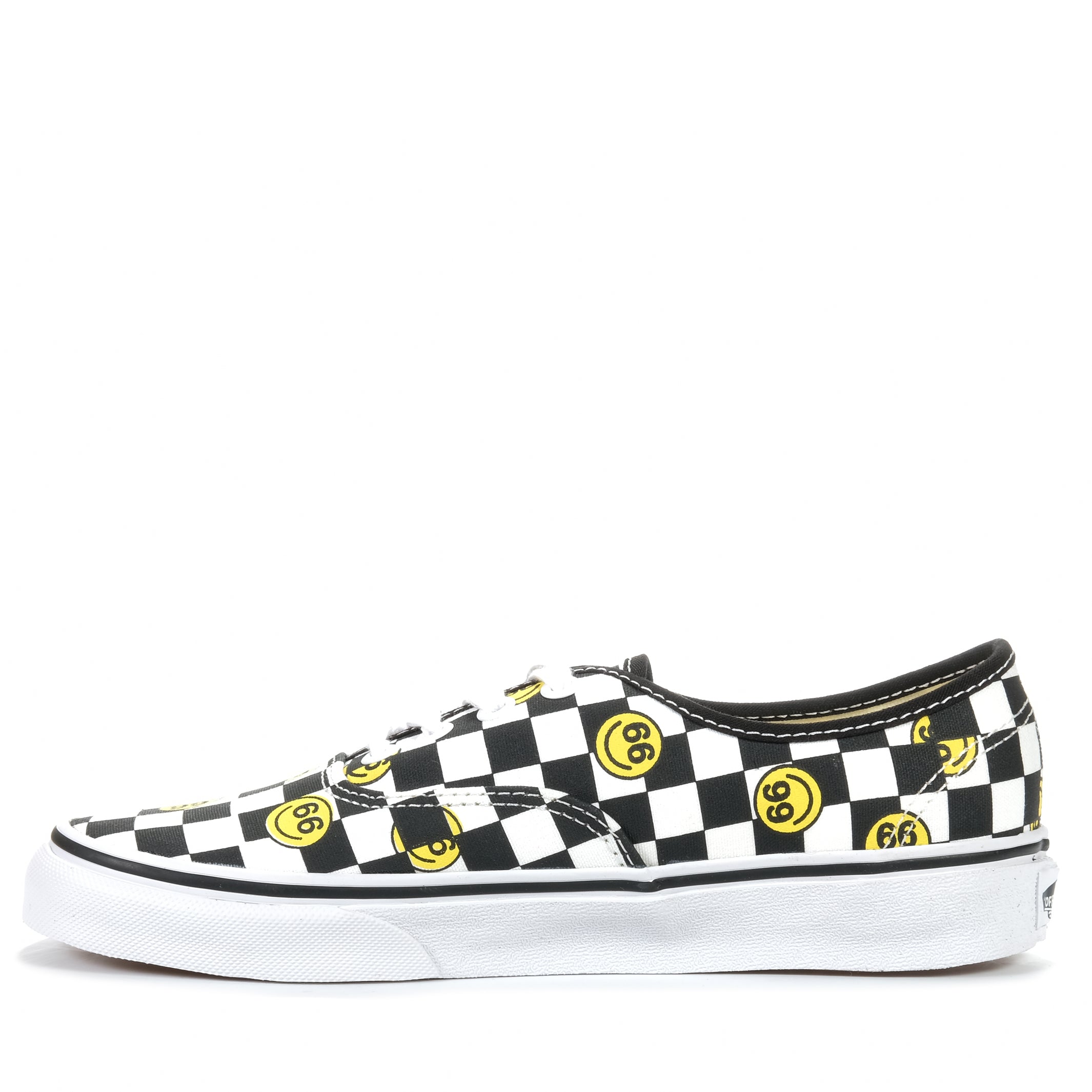 Black and white clearance checkered vans with yellow