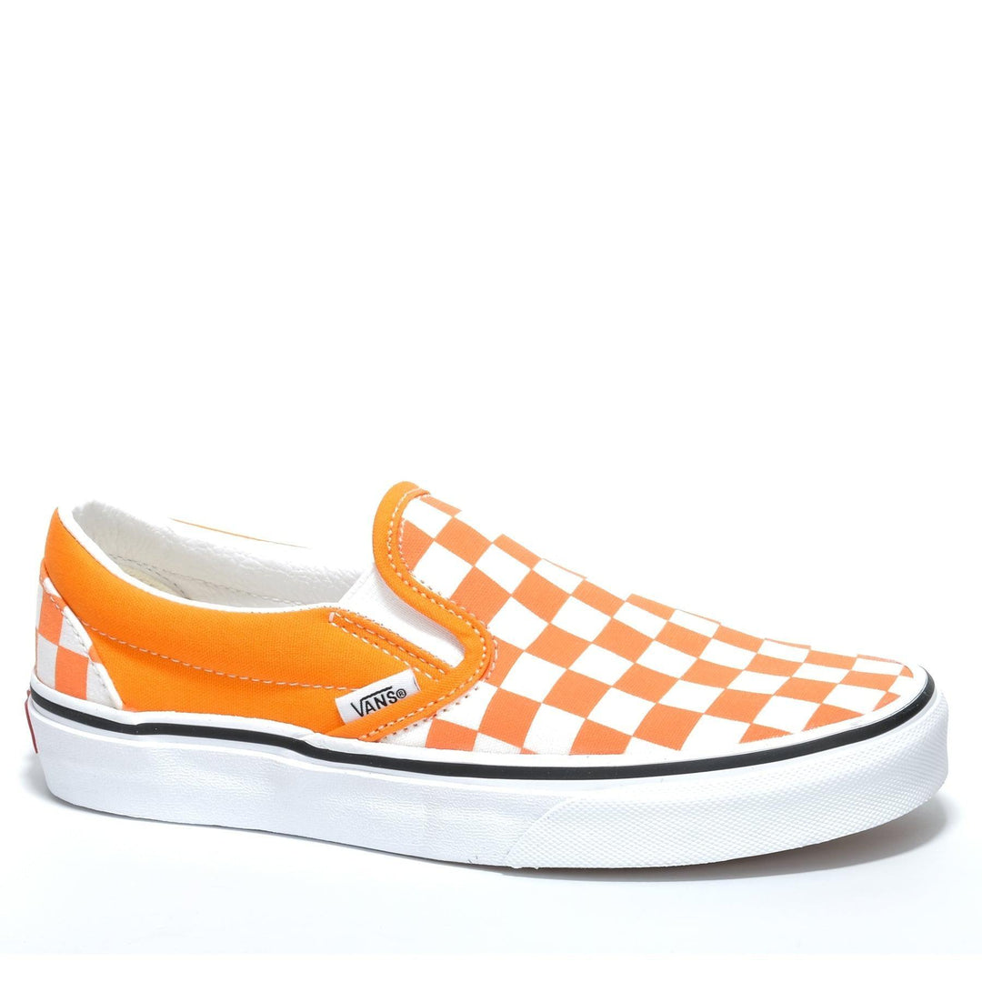 Vans Classic Slip-On Checkerboard Orange/White, 10.5 US, 5.5 US, 6.5 US, 7.5 US, 8.5 US, 9.5 US, BF, multi, orange, sneakers, vans, womens